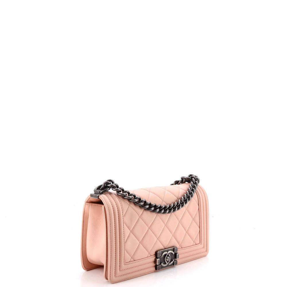 Chanel Old Medium Boy Flap Bag Quilted Lambskin - Picture 2 of 6